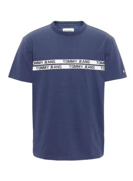 T-Shirt Tommy Jeans Con Iscrizione Marina Uomo