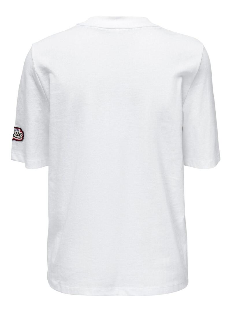 T-Shirt Only Kina Athletic Bianco per Donna