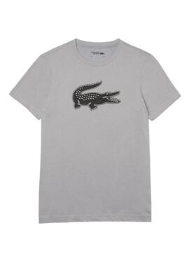 T-Shirt Lacoste Sport Coccodrillo Grigio per Uomo