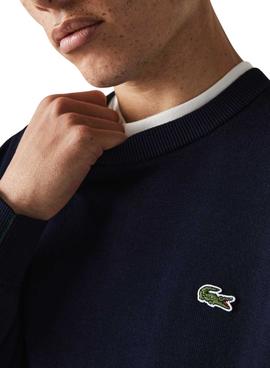 Pullover Lacoste Tricot Blu Navy per Uomo