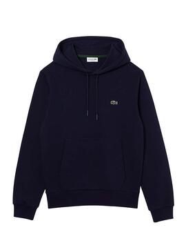 Felpa Lacoste Basic Hood Blu Navy per Uomo