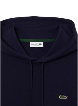 Felpa Lacoste Basic Hood Blu Navy per Uomo