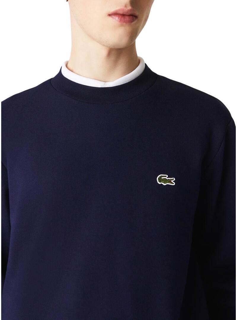 Felpa Lacoste Basic Blu Navy per Uomo