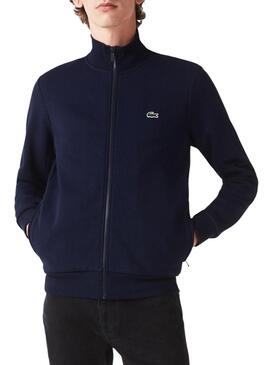 Felpa Lacoste Basica Cerniera Blu Navy