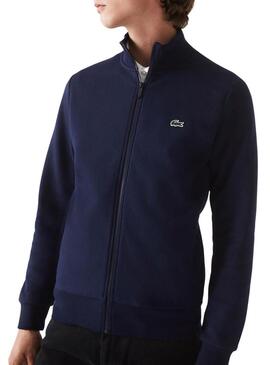 Felpa Lacoste Basica Cerniera Blu Navy