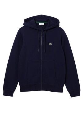 Felpa Lacoste Hood Zip Blu Navy per hombre