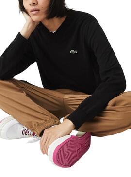 Pullover Lacoste Basic Nero per Uomo