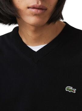 Pullover Lacoste Basic Nero per Uomo