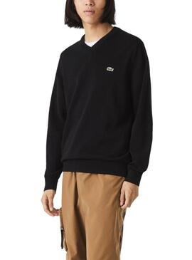 Pullover Lacoste Basic Nero per Uomo