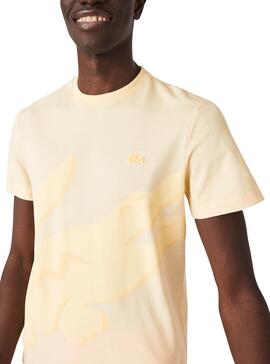 T-Shirt Lacoste Croco Oversize Amarilla Uomo