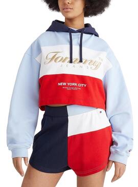 Felpa Tommy Jeans Archive Cropped Multicolor