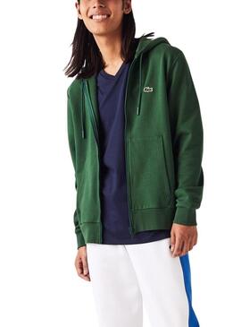 Felpa Lacoste Basic Verde per Uomo