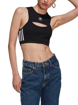 Top Adidas Cut Out Nero per Donna
