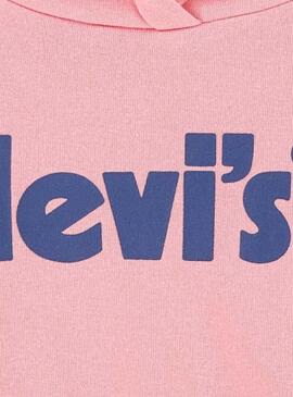 Felpa Levis Poster Logo Rosa per Bambina