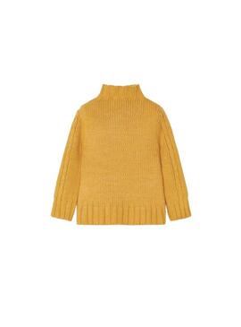 Pullover Mayoral Trecciato Giallo per Bambina