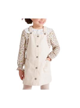 Salopette Mayoral Gonna Velluto a coste Beige per Bambina