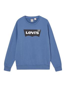 Felpa Levis Standard Graphic Crew Blu Uomo