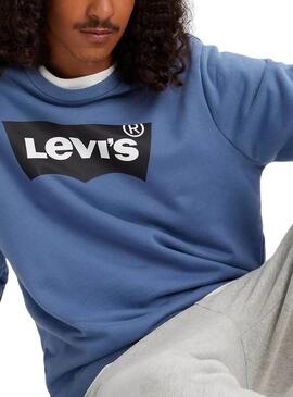 Felpa Levis Standard Graphic Crew Blu Uomo