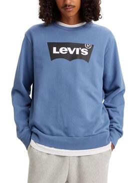 Felpa Levis Standard Graphic Crew Blu Uomo