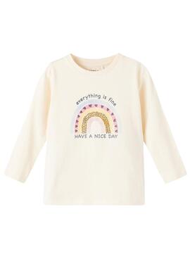 T-Shirt Name It Love Beige per Bambina
