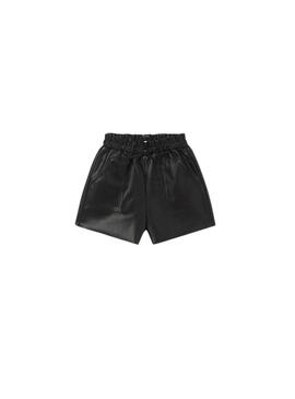 Short Mayoral Similpelle Nero per Bambina