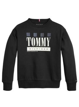 Felpa Logo Tommy Hilfiger Nero per Bambino