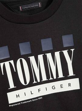 Felpa Logo Tommy Hilfiger Nero per Bambino
