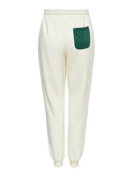 Pantaloni Only Cana Block Beige per Donna