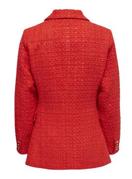 Blazer Only Kennedy Boucle Arancione per Donna