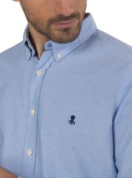 Camicia El Pulpo Oxford Lisa Blu per Uomo