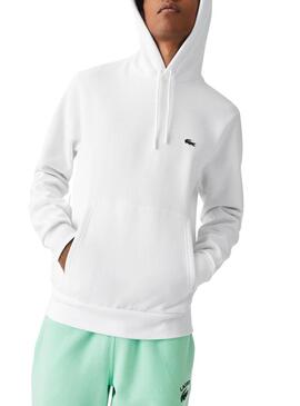 Felpa Lacoste Classic Fit Bianco per Uomo