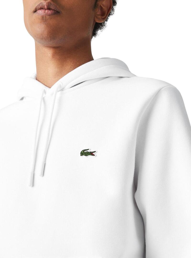 Felpa Lacoste Classic Fit Bianco per Uomo