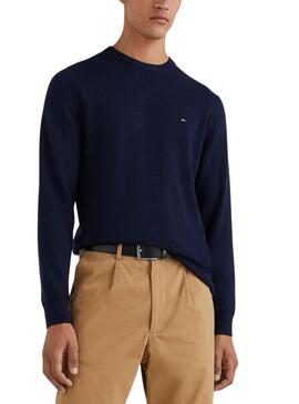 Pullover Tommy Hilfiger Pima Blu Navy per Uomo