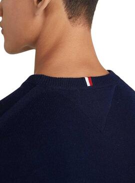 Pullover Tommy Hilfiger Pima Blu Navy per Uomo