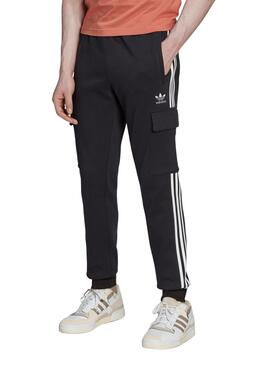Pantaloni Adidas 3 Stri Cargo Nero per Uomo