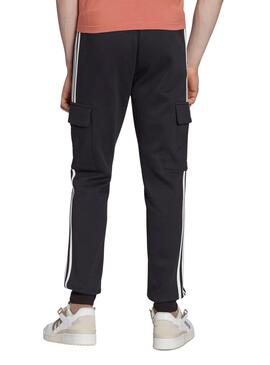 Pantaloni Adidas 3 Stri Cargo Nero per Uomo