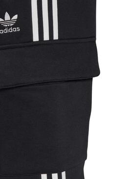 Pantaloni Adidas 3 Stri Cargo Nero per Uomo
