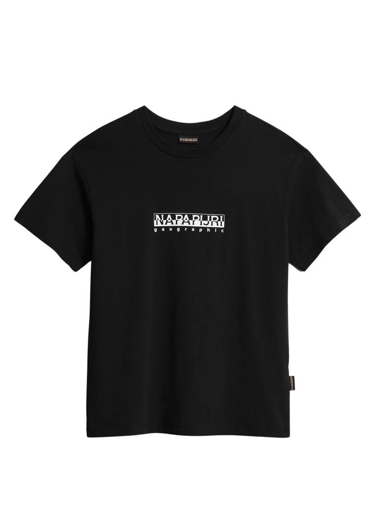 T-Shirt Napapijri S Box Nero per Donna