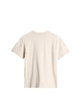 T-Shirt Napapijri S Box Beige per Donna