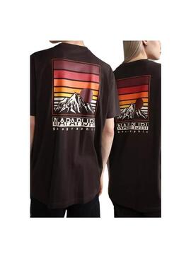 Maglietta Napapijri Hill SS Marrone Unisex