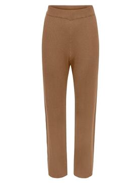 Pantaloni Only Mia a coste Camel per Donna