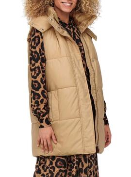 Gilet Only Demy Padded Camel per Donna