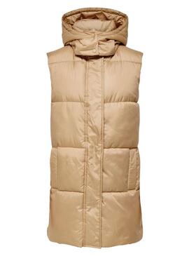 Gilet Only Demy Padded Camel per Donna