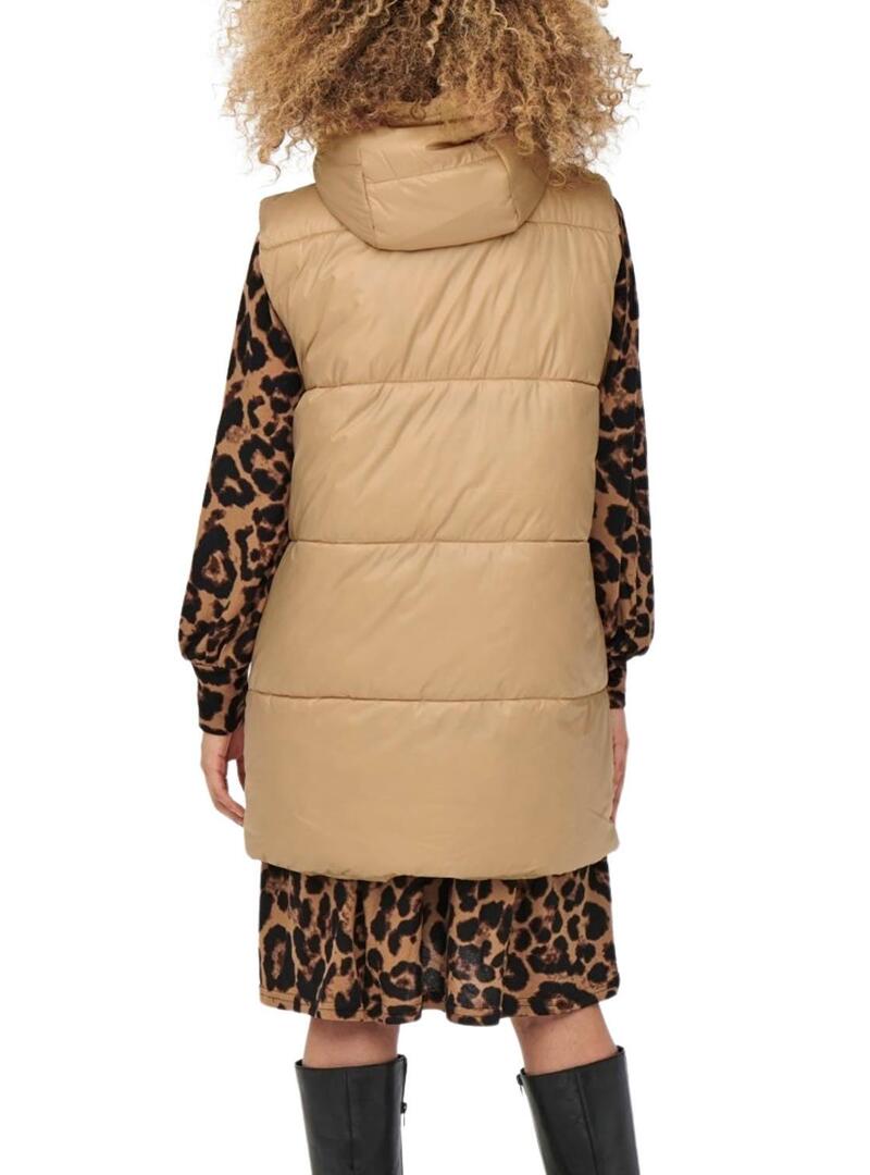Gilet Only Demy Padded Camel per Donna