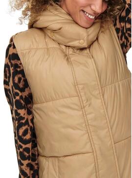 Gilet Only Demy Padded Camel per Donna