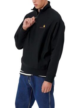 Felpa Carhartt Half Zip Nero per Uomo