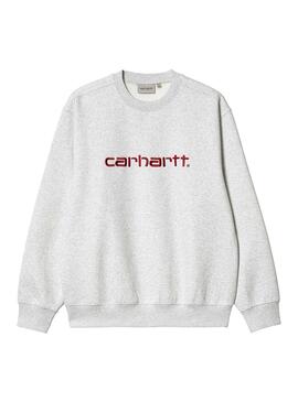Felpa Carhartt Basic Logo Grigio per Uomo