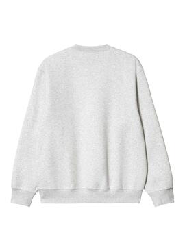 Felpa Carhartt Basic Logo Grigio per Uomo