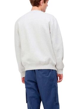 Felpa Carhartt Basic Logo Grigio per Uomo