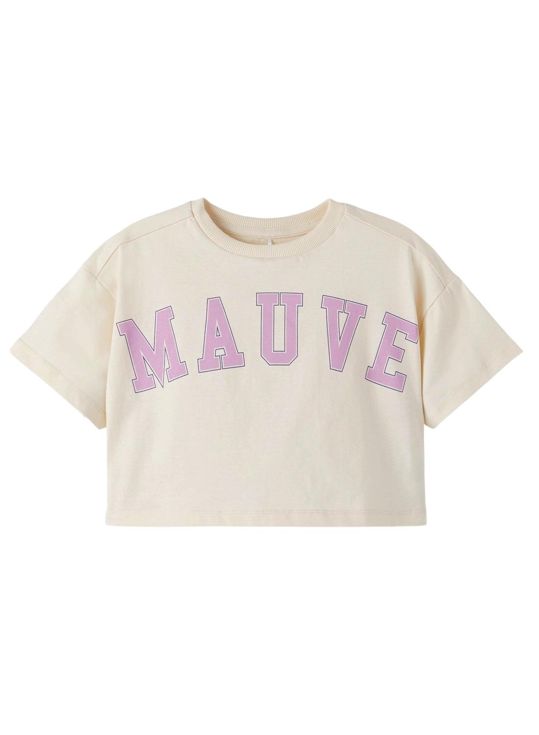 T-Shirt Name It Nadisa Cropped Beige per Bambina